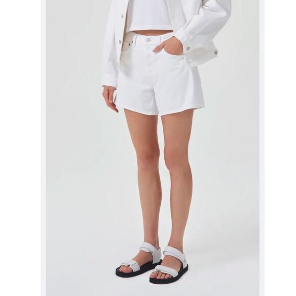 Agolde Pants - Agolde Parker Long White Denim Jean Shorts Size 31 (12) New!